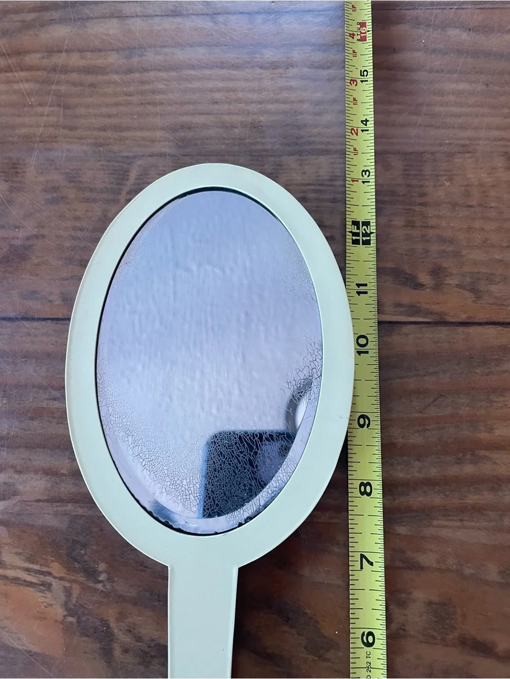 Vintage retro art deco hand mirror unique rare bathroom home decor celluloid